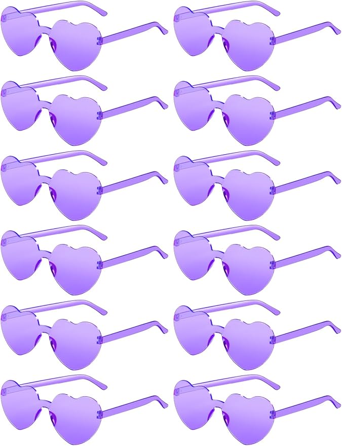 12 Pairs Heart Shaped Sunglasses by AGGKKY