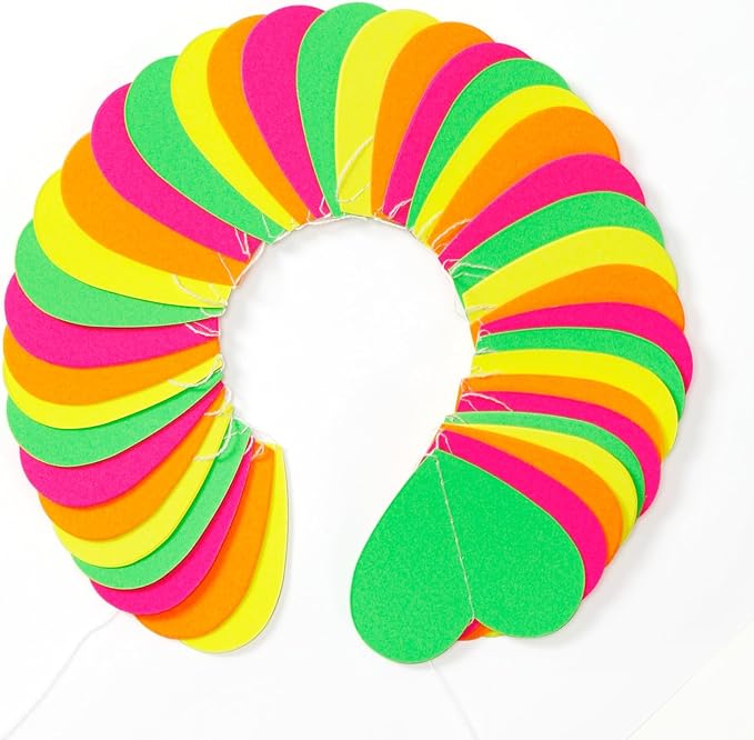UV Neon Party Decorations Heart-Garland - 52ft Glow in The Dark Supplies - Image 3
