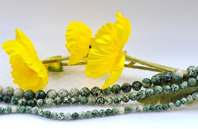 Stone Beads 8mm 100pcs Green Spot Jasper Beads Round Loose Gemstones Beads - Image 6
