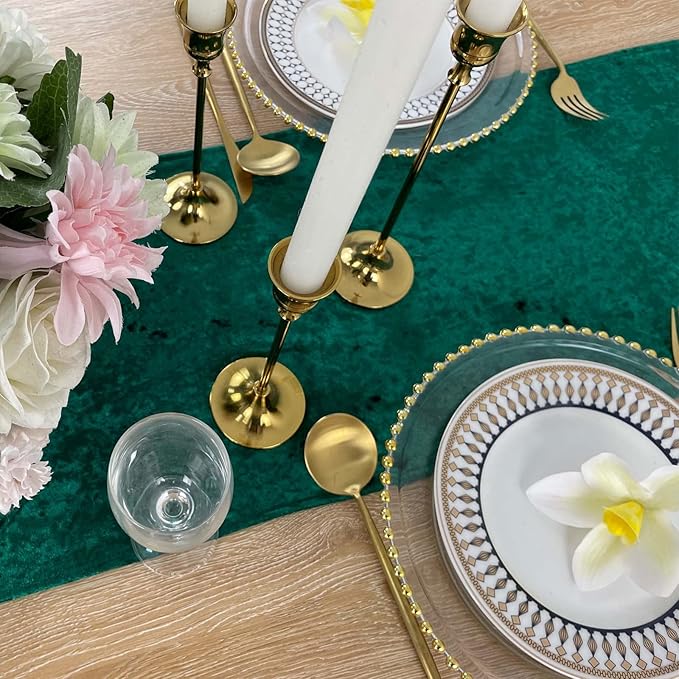 Luxurious Crushed Velvet Table Runner, Wedding Reception Decorations, Soft - Image 4