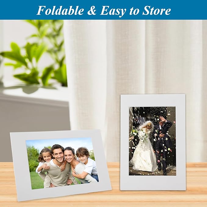 SHUESS 100 Pack White Paper Picture Frames 4 x 6 Standing Cardboard Photo Frames - Image 3