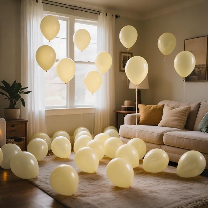 110pcs Pastel Yellow Balloon 12 Inch, Pastel Yellow Latex Balloons - Image 7