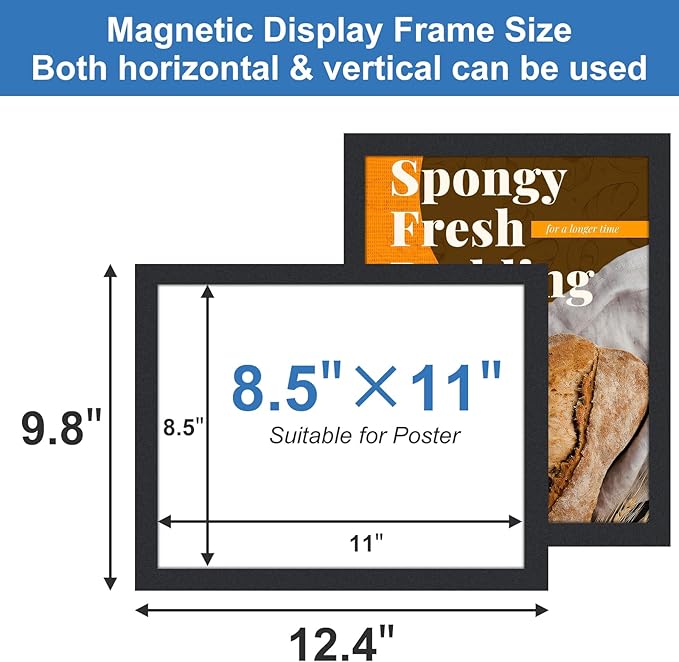 13 Pcs Magnetic Signs Holder, for 8.5" x 11" Letter, Self-Adhesive Magnetic - Image 3