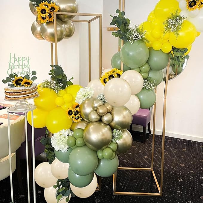 Sage Green Gold Confetti Balloons - Image 6
