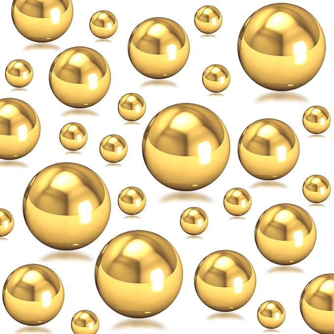 300Pcs Brightgold Polished No Hole Faux Pearl Beads - Image 7