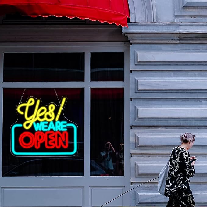 Open Neon Signs Yes We Are Open Neon Light, USB Powered, Hanging Wall Art Decor - Image 4