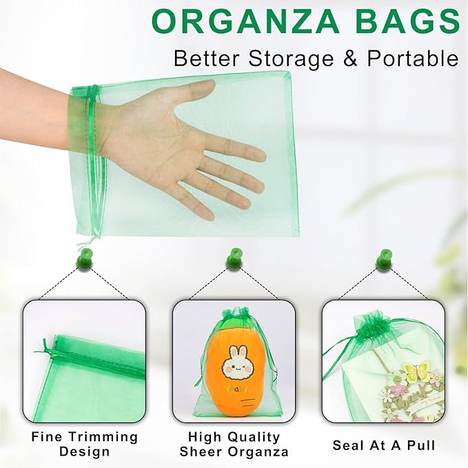ANZNKU 100 Pack Organza Bags 6x9 Inch, Mesh Bags - Image 3