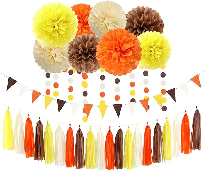 Brown-Orange Yellow Baby-Shower Party Decorations by OURUOLA