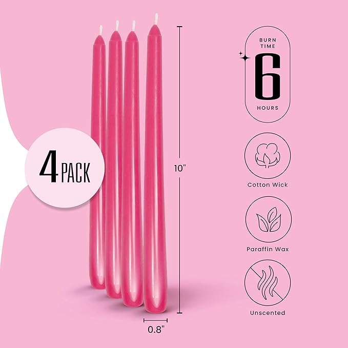 Leor & Lair Pink Taper Candles - Image 2