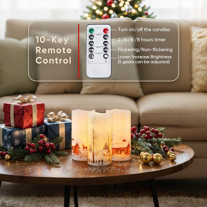 Homemory Christmas Flameless Candles Battery Operated - Image 6