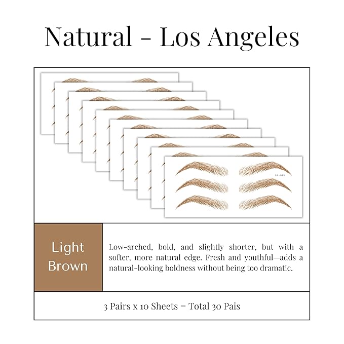 Bliss and Beyond USA Eyebrow Tattoo Stickers Waterproof – 30-Pair Deluxe Box | - Image 2