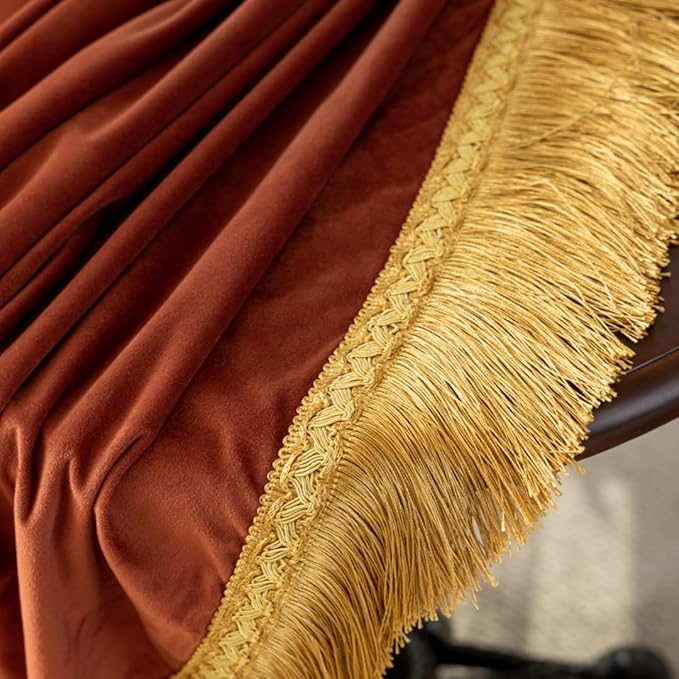 F-CHU Small Square Tablecloth 36 x 36 Inch Velvet Table Cloth Solid Burnt - Image 4