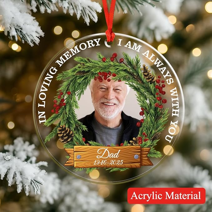 Personalized Memorial Glass Ornament 2025 – I Am Always - Image 6
