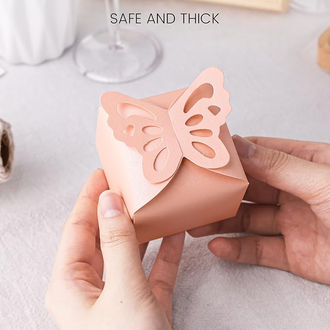 VGOODALL 50PCS Party Favor Boxes, 2.4" x 2.4" x 1.8" 3D Butterfly Candy Boxes - Image 5