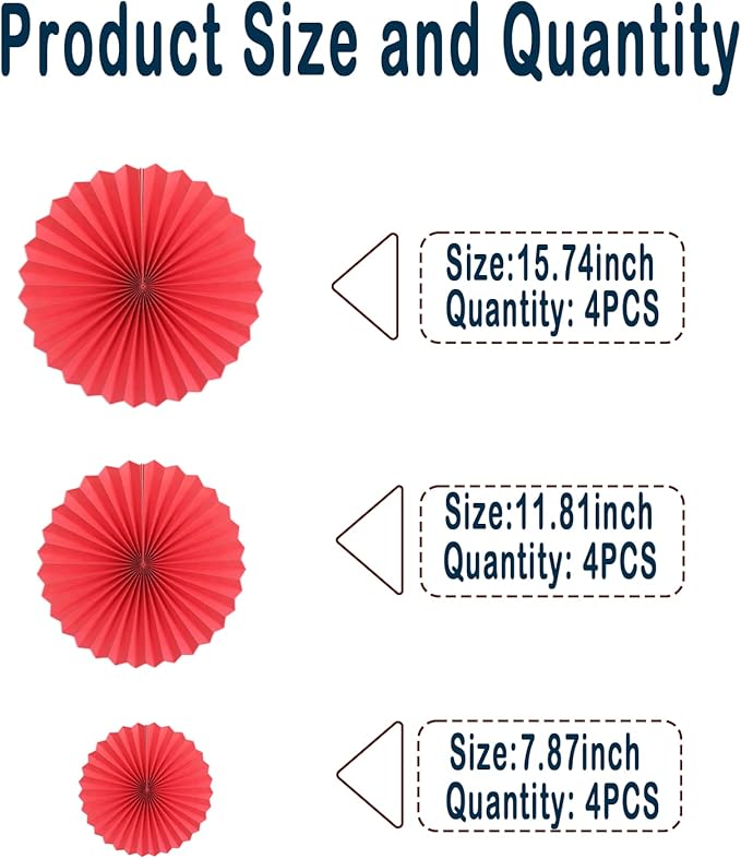 HQZ Red Party Hanging Fans DIY Set - Image 2