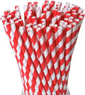 Disposable Red White Paper Straws by GLUJASBIO