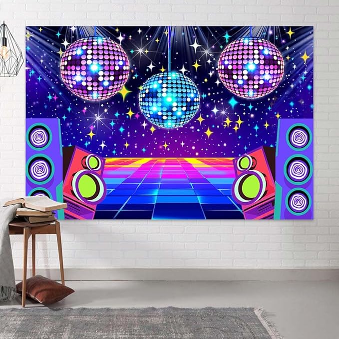Dance Party Backdrop Retro 80s 90s Theme Stage Dance Ball Music Birthday Party - Image 3