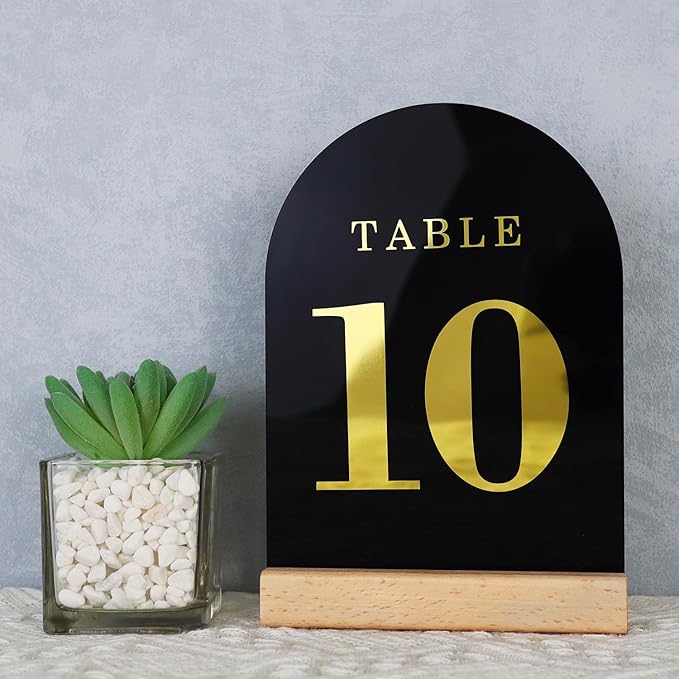 Wedding Table Numbers 1-10, Acrylic Arch Signs - Image 2