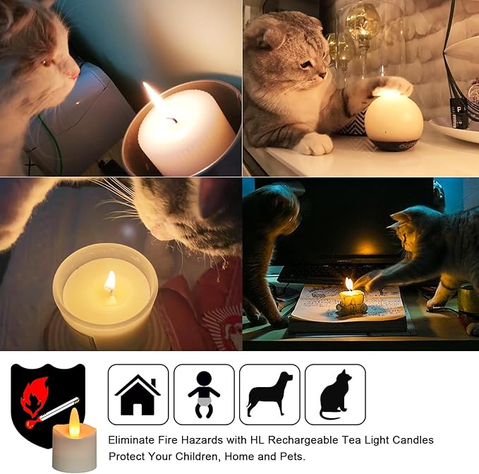 HL Flameless Candles with Remote Timer, 100+Hours Rechargeable Waterproof - Image 3