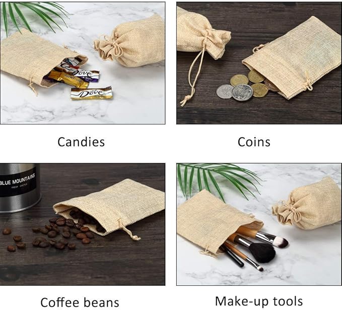 20Pcs Burlap Bags with Drawstring, Linen Gift Bags Jewelry Pouches Sacks - Image 8