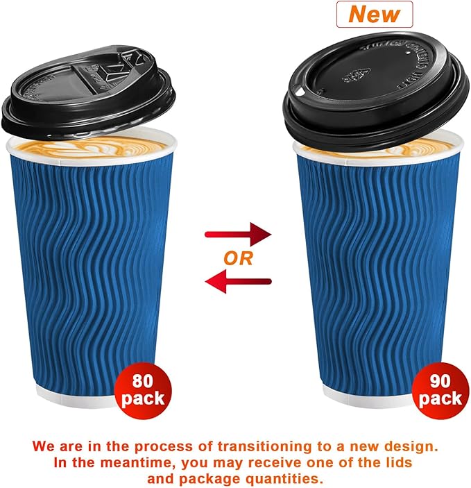 SIUQ 16 oz Coffee Cups-90 Pack Disposable Coffee Cups - Image 5