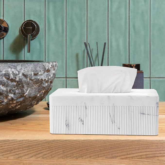 Marble Tissue Box Cover, Rectangular Napkin Facial Tissues Holder - Image 9