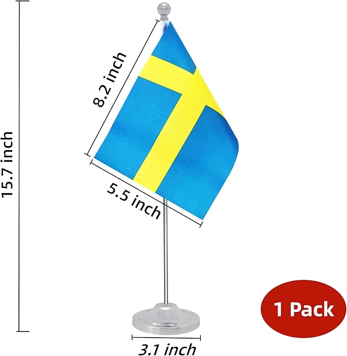 Sweden Desk Flag, Swedish Table Office Flag - Image 2