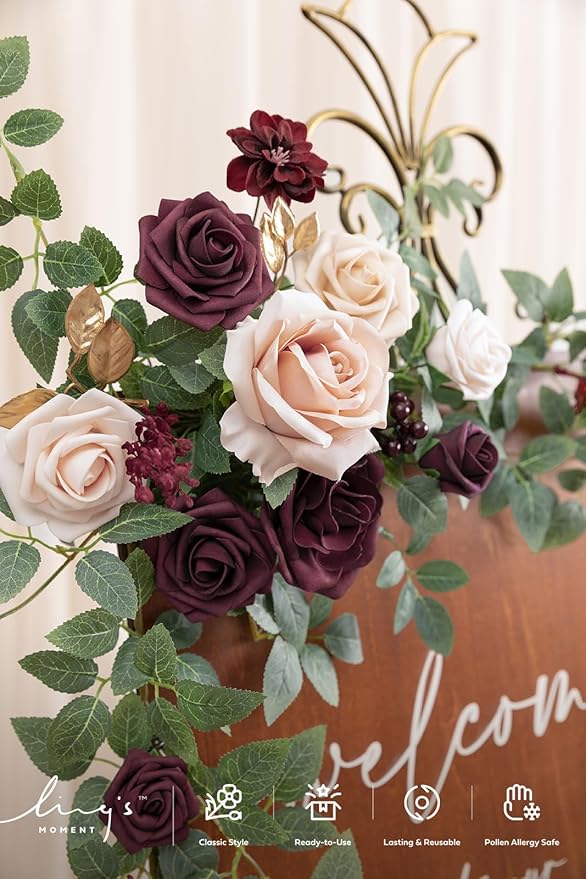 Ling's Moment 2pcs Wedding Flowers Garland Artificial Floral Swag Arch - Image 3