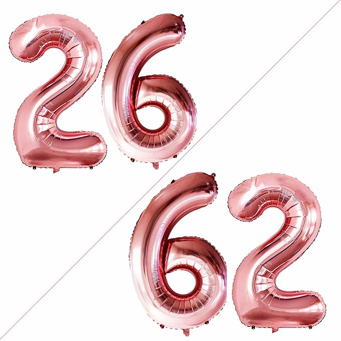 GOER Number 26 Balloons for 26th Birthday Party Decorations, 42 Inch Jumbo Foil by GOER