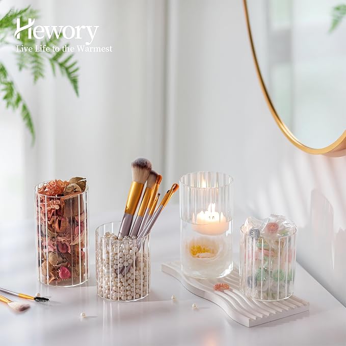 Hewory 24PCS Small Glass Hurricane Candle Holders Bulk - Image 4