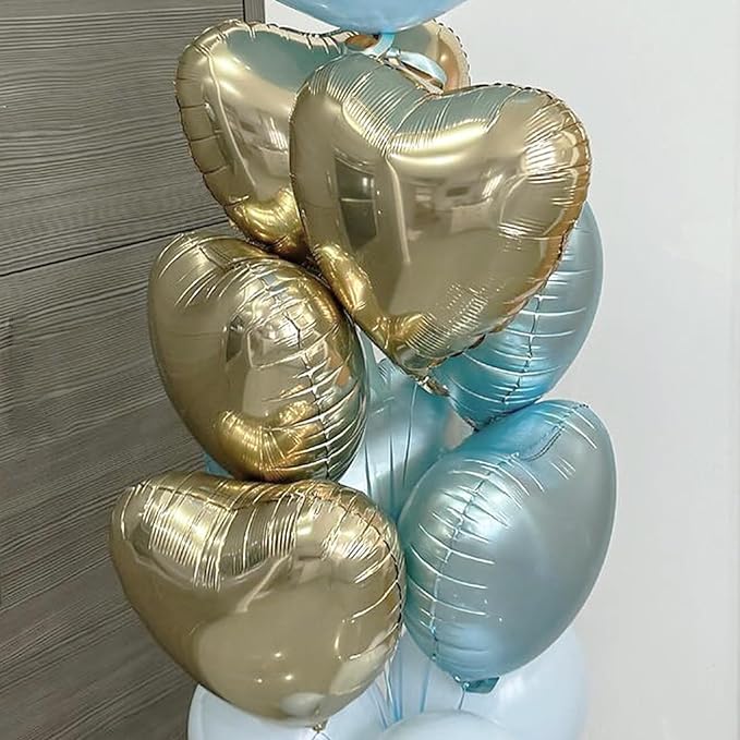 Pastel Gold Heart Balloons - Image 5