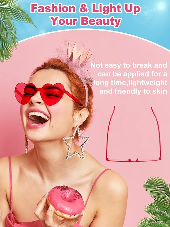 12 Pairs Heart Shaped Sunglasses - Image 5