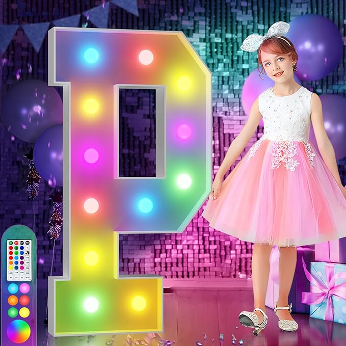 imprsv 4FT Colorful Marquee Light Up Letters P, 18 Colors Light Up Letters by Letsmakeitimpressive