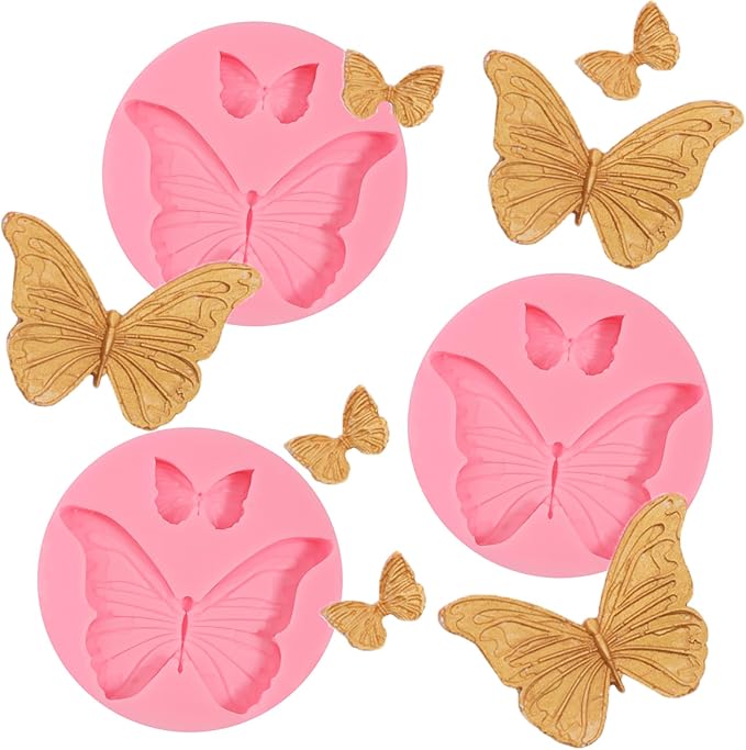 3 Pcs Butterfly Cake Decoration Fondant Molds, Exquisite Butterfly Chocolate by ICNYEKI