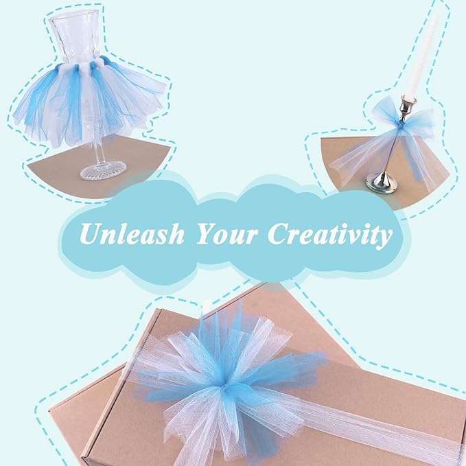 Turquoise Tulle Fabric Roll 6”by 100 Yards Soft Tulle Spool - Image 3