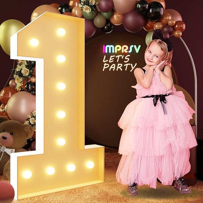 imprsv 4FT Marquee Numbers, Light Up Numbers by Letsmakeitimpressive