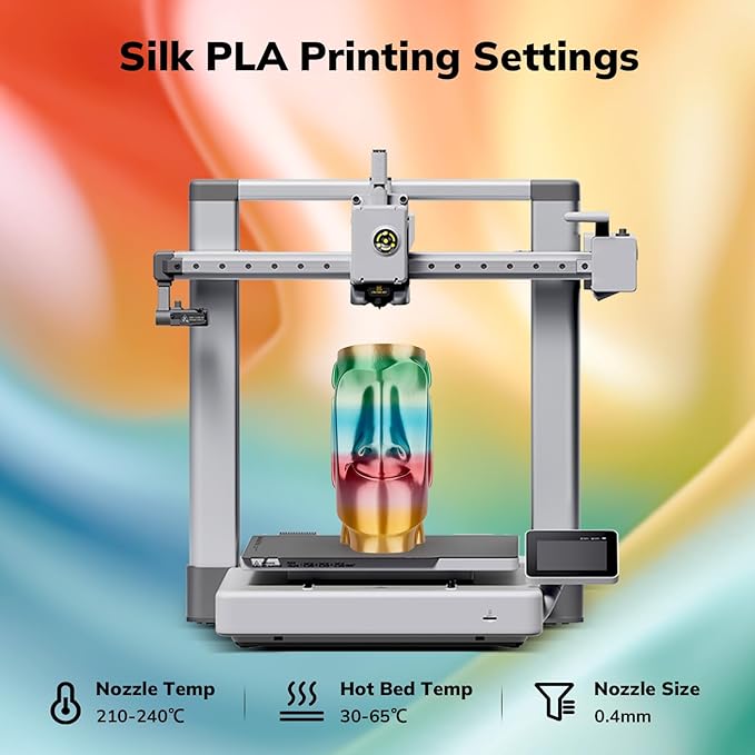 AMOLEN Silk PLA 3D Printer Filament, Shiny Multicolor Fusion Rainbow PLA - Image 6