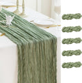Sioloc 5 Pack Sage Green Cheesecloth Table Runner Fall Autumn Decor by HEALTHYCOMFORTLIFE