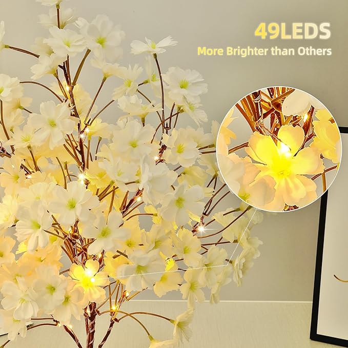 19Inch Cherry Blossom Tree Light, Lighted Artificial Tree - Image 2