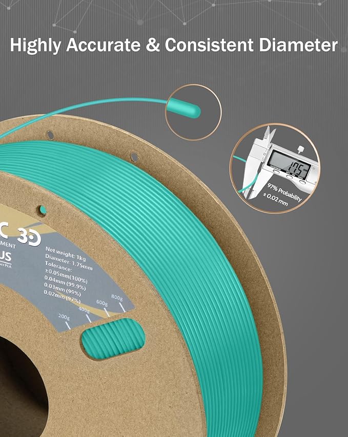 DURAMIC 3D PLA+ Filament 1.75mm 1Kg Cyanblue, PLA Plus Filament 1Kg Spool - Image 4