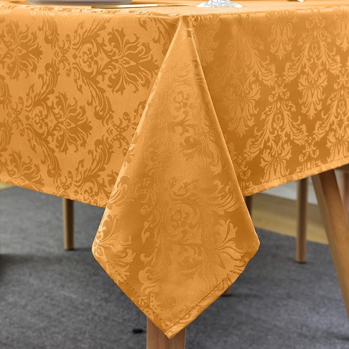 SASTYBALE Amber Rectangle Jacquard Tablecloth, Spill Wrinkle Proof Damask Table by SASTYBALE