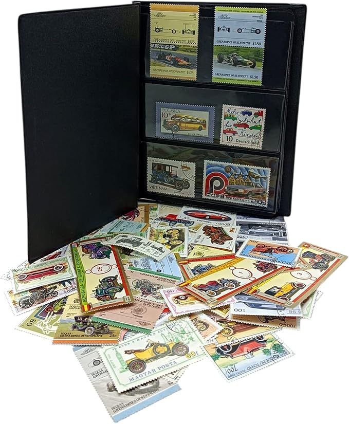 IMPACTO COLECCIONABLES – 100 Car-Themed Stamps Collection - Image 3