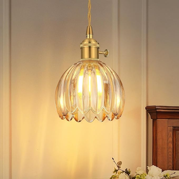 Vintage Gold Pendant Light, Pendant Light Fixtures by GEOVANCY