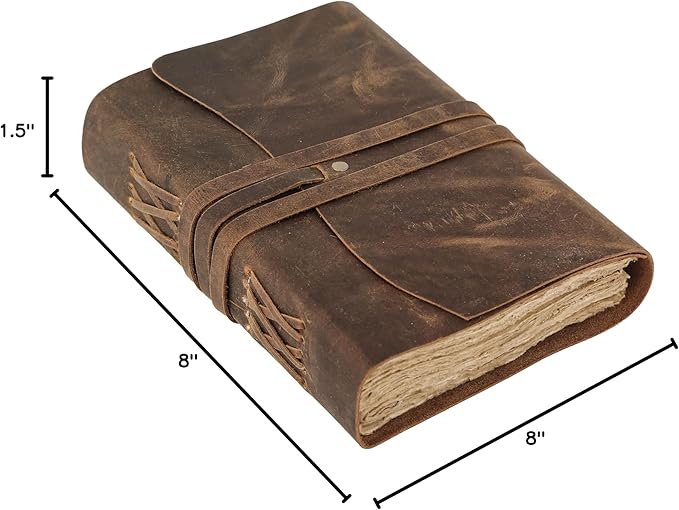 Handmade Leather Journal | Writing Notebook Diary | Bound Daily Notepad - Image 7