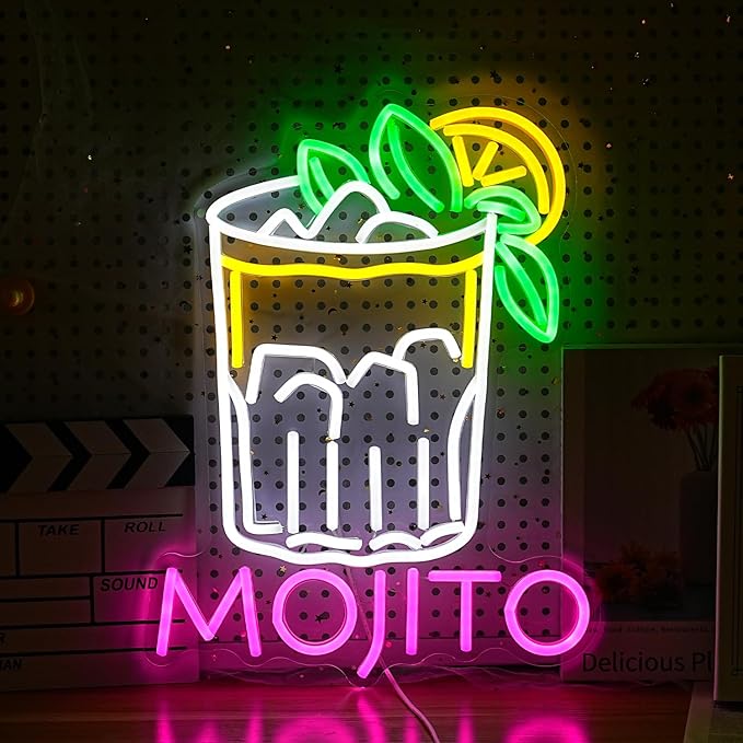 Mojito Neon Sign Mojito Cocktail Neon Light by LIUOZHTEALEDNEONSIGN