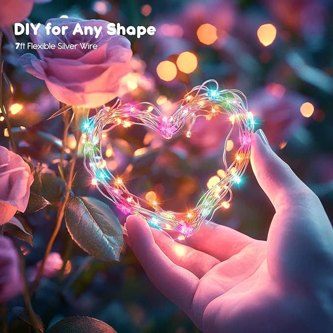 Minetom 12 Pack Pastel Fairy Lights Battery Operated String Lights - 7ft 20 LED - Image 5