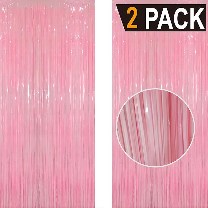 GOER 6.4 ft x 8.2 ft Metallic Tinsel Foil Fringe Curtains Party Photo Backdrop - Image 2