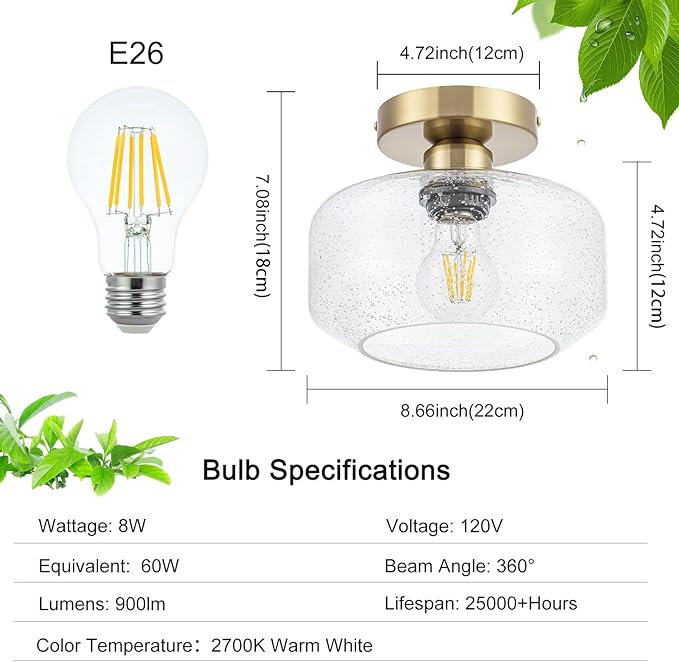 Simple & Elegant Semi Flush Mount Ceiling Light - Image 3
