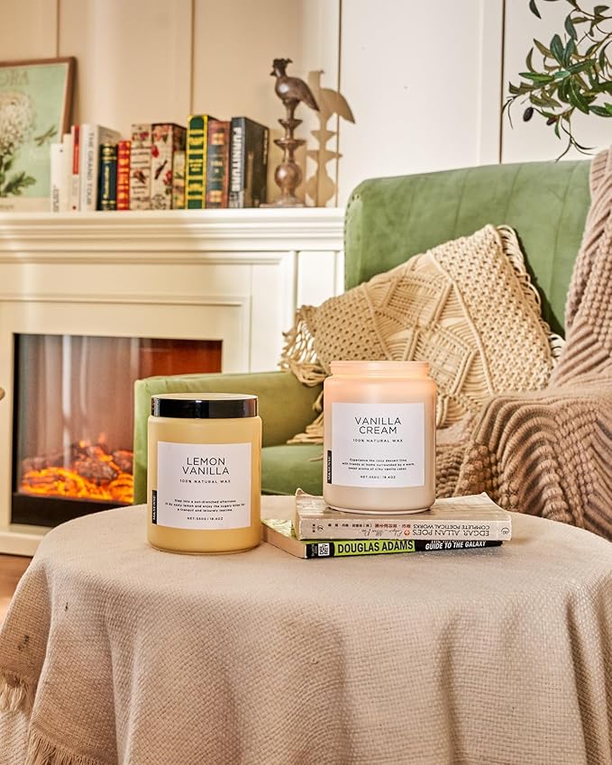 M&SENSE Candles Lemon Vanilla Scented, 19.4oz 110 Hours Long Lasting - Image 7
