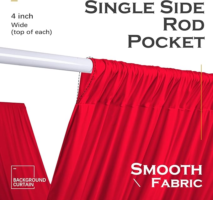 PartyVillage 2 Panels 5ftx30ft Red Ceiling Drapes - Image 5